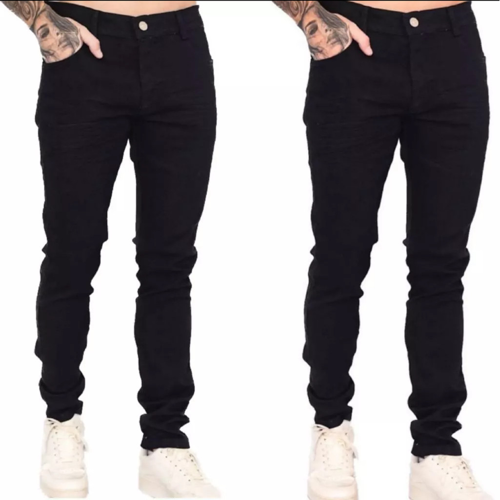 Kit 2 Calças Jeans Slim Masculina Premum- Lycra Original Elastano