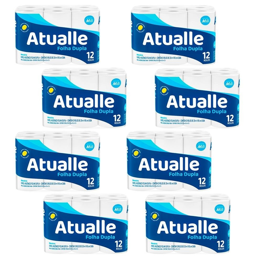 Kit 8 unidades - Papel Higiênico Atualle Max  Folha Dupla 12 unidades em Oferta na Shopee