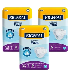Kit 3 unidades - Fralda Geriátrica Bigfral Regular Plus XG 7 Unidades