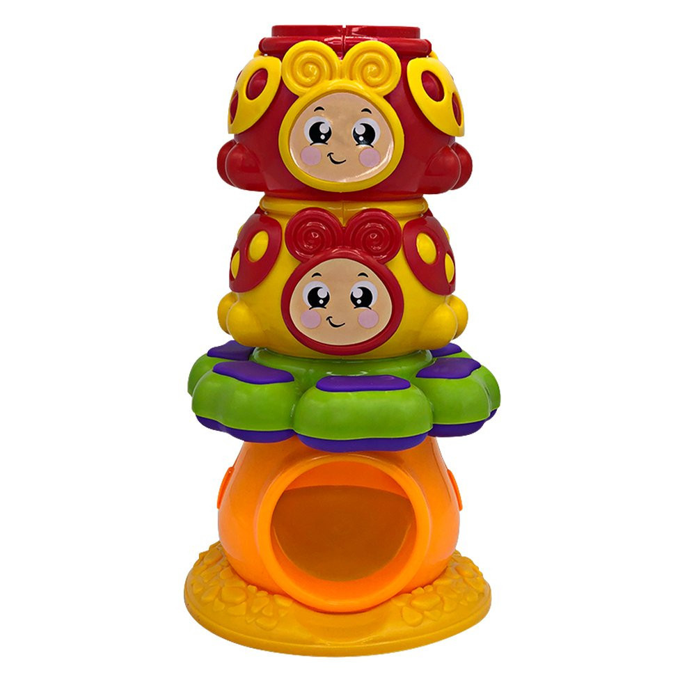 Torre Joaninha com Bola Bolinha Brinquedo Para Bebê Chocalho Torre De Joaninha Brinquedo Infantil Interativo Criança