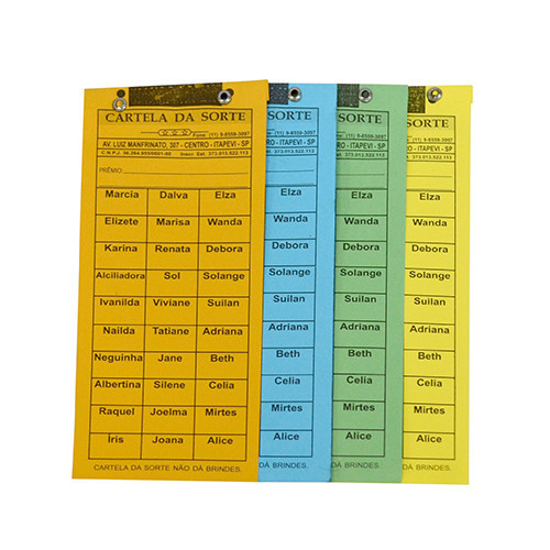 Rifa Com 30 Nomes Cada - Pacote Com 10 Cartelas em Oferta na Shopee