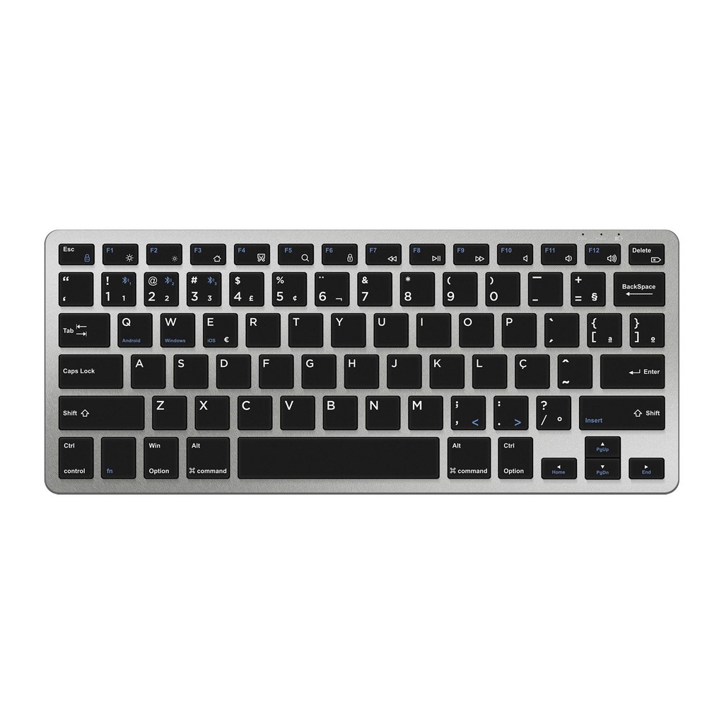 Teclado Bluetooth Multidispositivos Slim Abnt2 Preto - Computers & Accessories