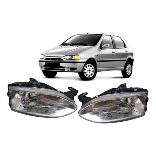 FAROL PALIO SIENA STRADA 1996/2000 MASCARA NEGRA POLICARBONATO LADO ESQUERDO OU DIREITO em Oferta na Shopee