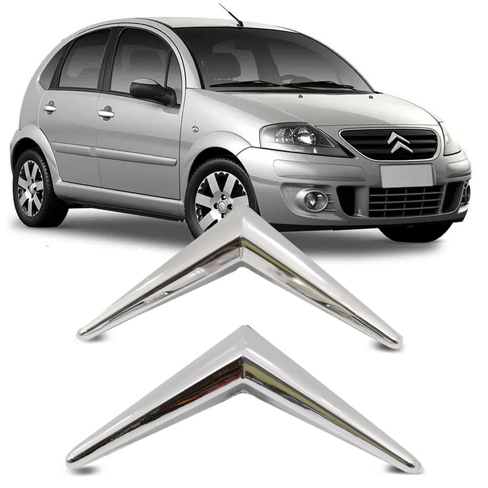 Emblema da Grade Citroen C3 2003 a 2008 Cromado