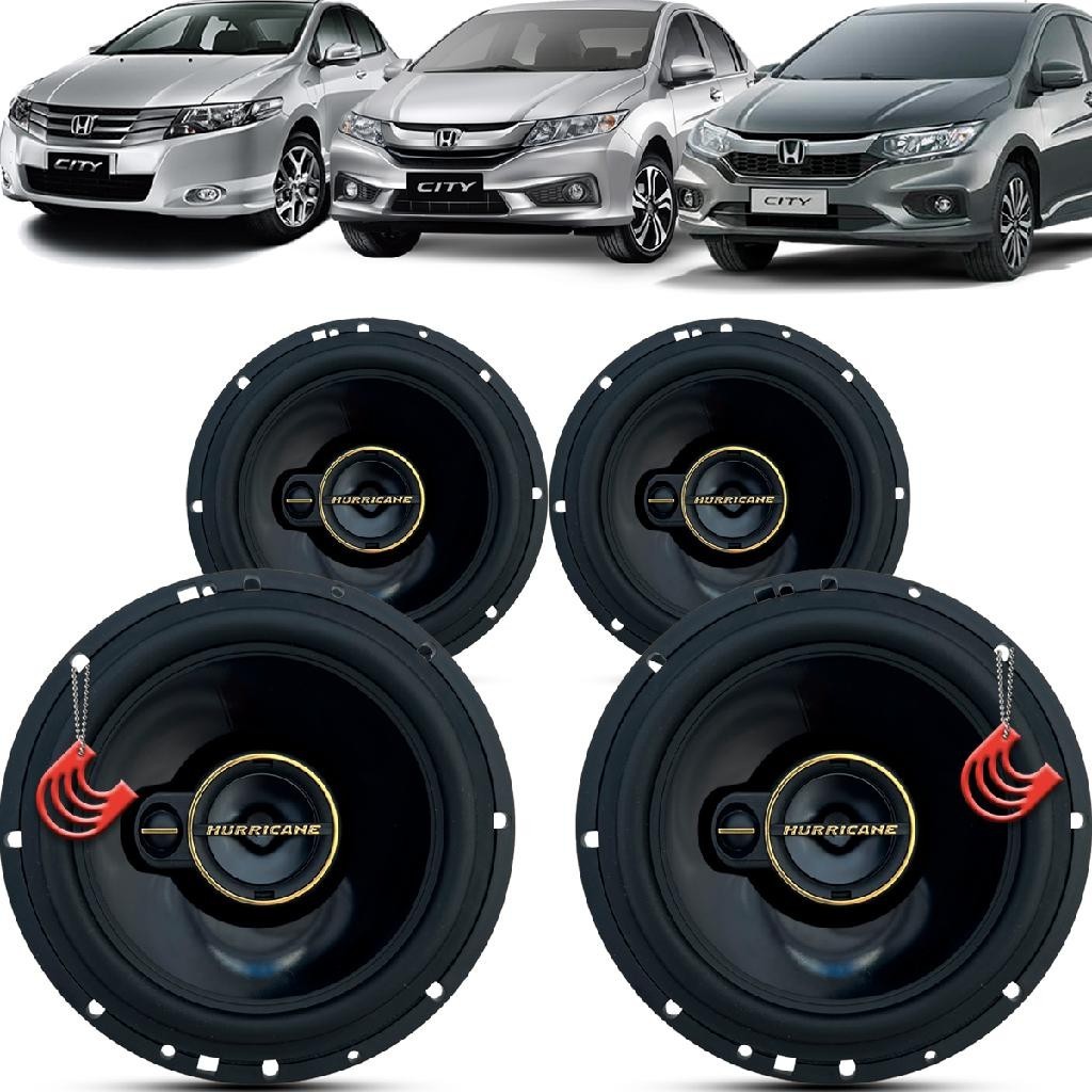 Kit Alto Falantes Dianteiros e Traseiros Honda City 2009 até 2021 - Hurricane Aurum 480w em Oferta na Shopee