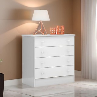 Cômoda Organizadora De Roupa Qmovi Doce Sonho Com 4 Gavetas Para Quarto Infantil Cor Branco em Oferta na Shopee