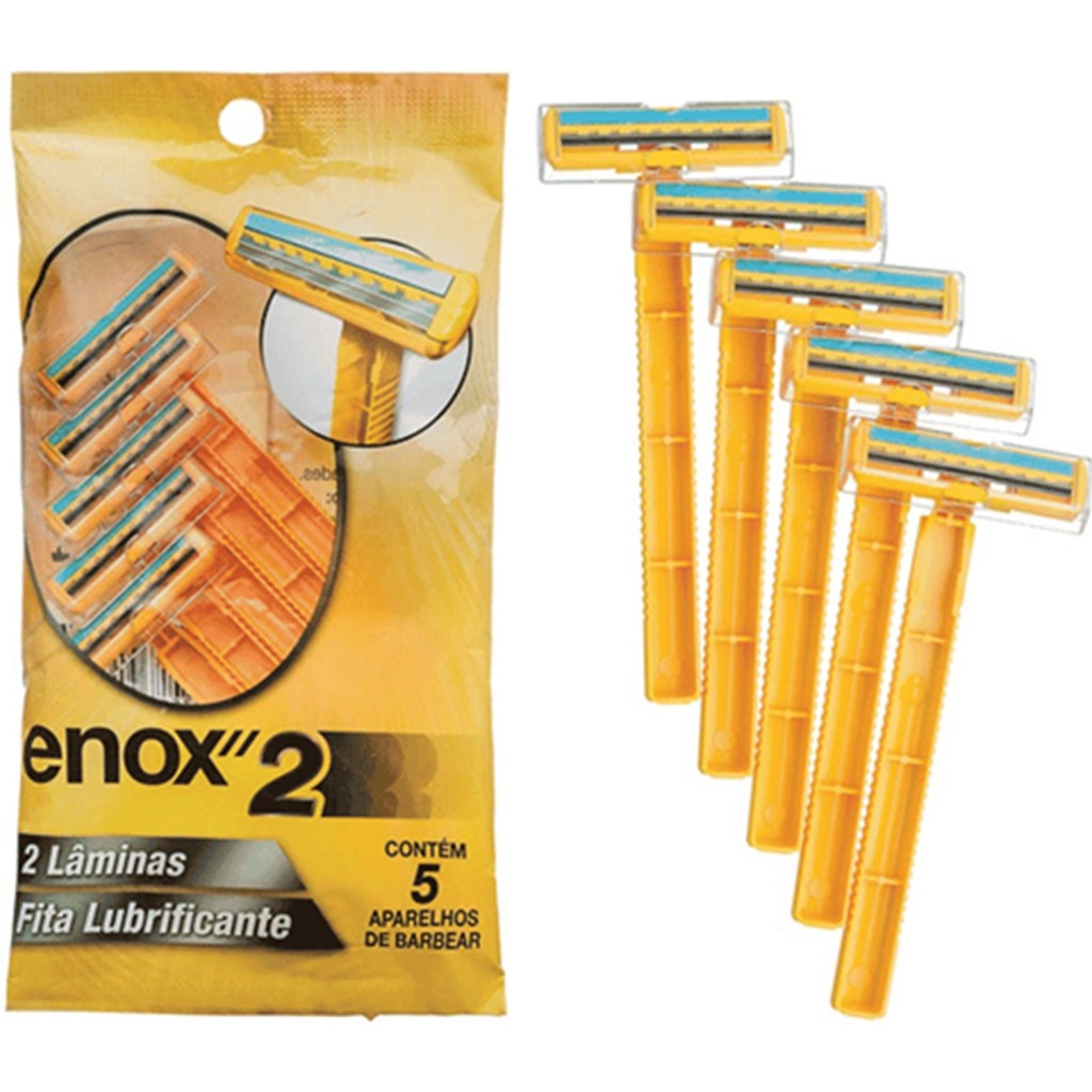 Aparelho De Barbear Enox 2 Lâminas Com 5 Unidades - Enox