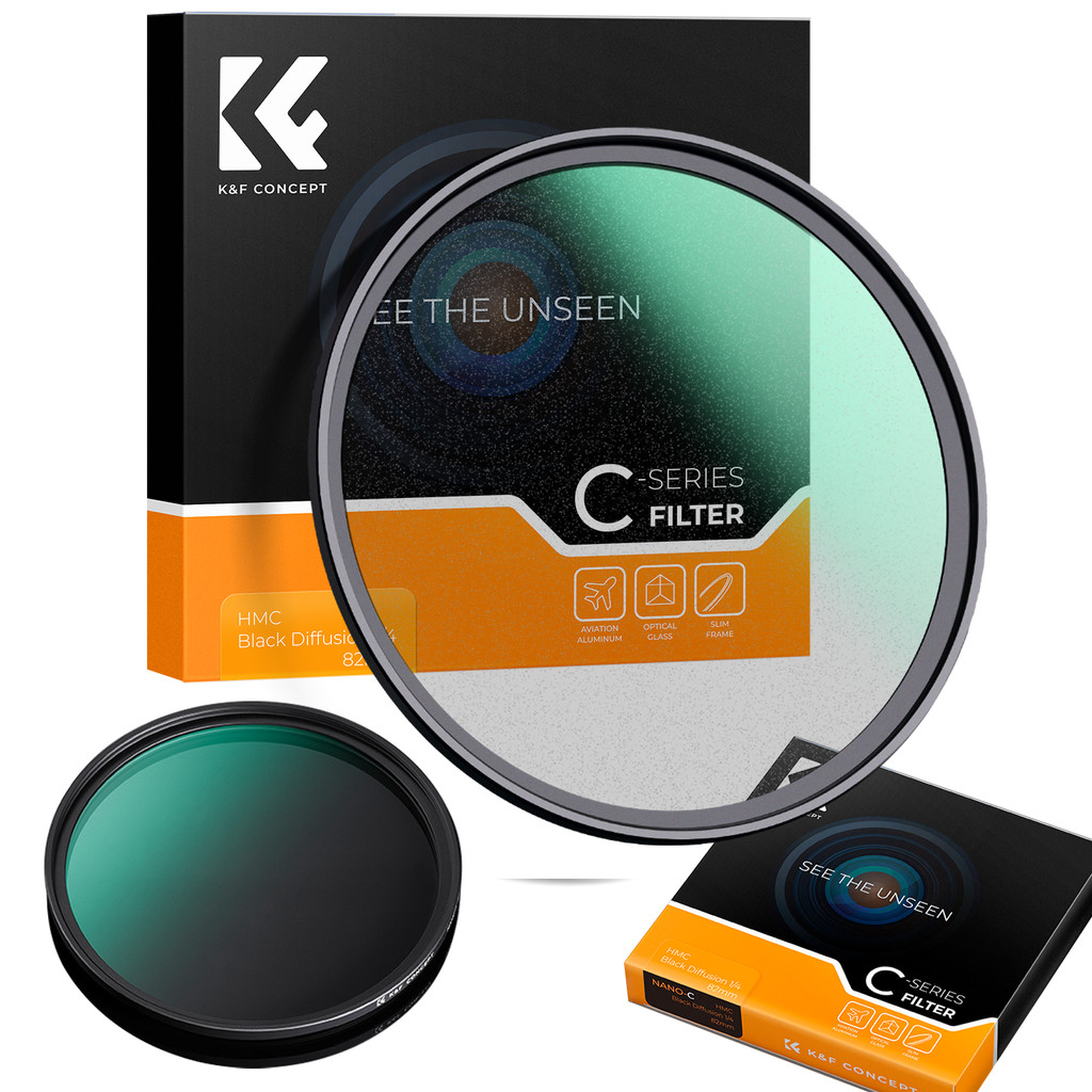 Filtro Difusão Preto 1/4 49mm K&F Concept Lente Profissional