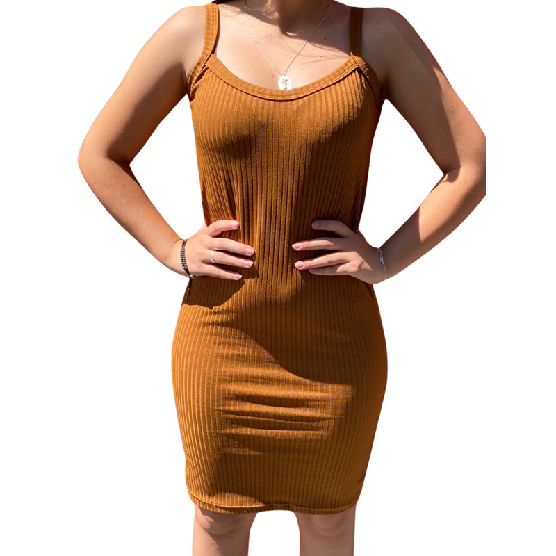 Vestido Feminino Canelado de Alcinha,Tubinho luxo Básico, Versátil e Elegante do P ao G1 em Oferta na Shopee