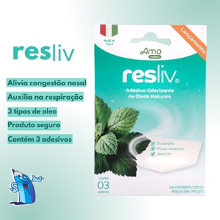 RESLIV ADESIVO ODORIZANTE DE OLEOS NATURAIS PARA ALIVIO DA RESPIRAÇÃO 3 UNIDADES AMOVERI FARMA em Oferta na Shopee