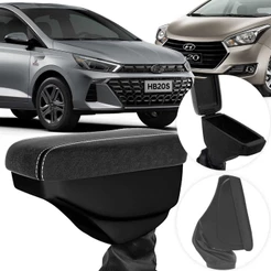 Apoio Descanso de Braço Hyundai HB20 HB20S HB20X Courvim com Coifa