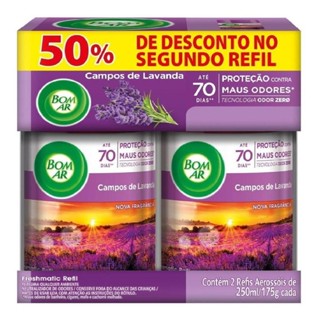 Aromatizador Bom Ar Campos de Lavanda 250ml 2Refis Emb Promo