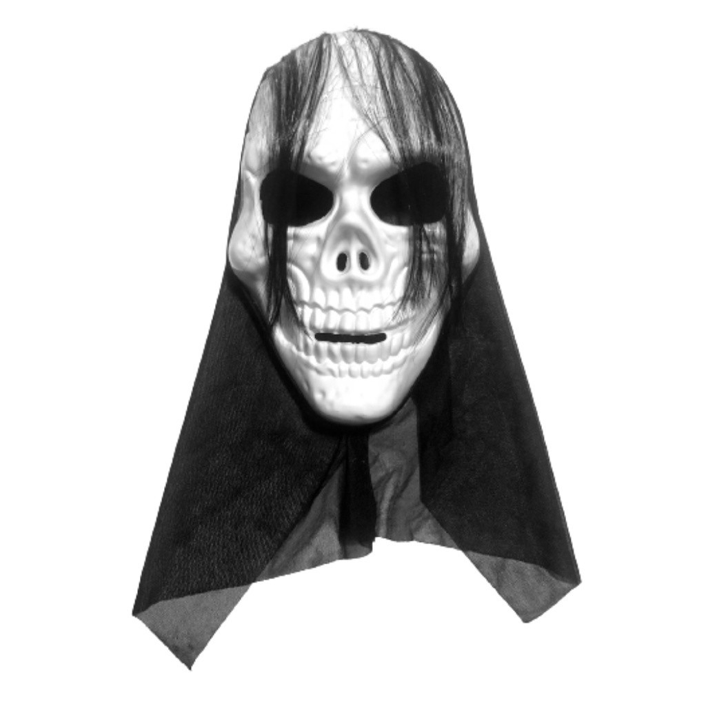 Máscara Caveira com Cabelo para Halloween e Carnaval! MT