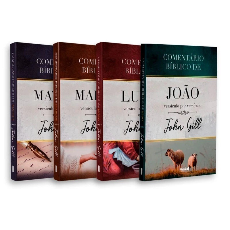 Kit Comentários Bíblicos John Gill | Mateus | Marcos | Lucas | João