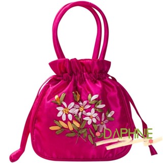 DA-FACC Saco Pequeno Mulher De Balde , De Senhora Com Cabo Superior Mini , Bordado Dacron De Alta Qualidade À Mão Flores