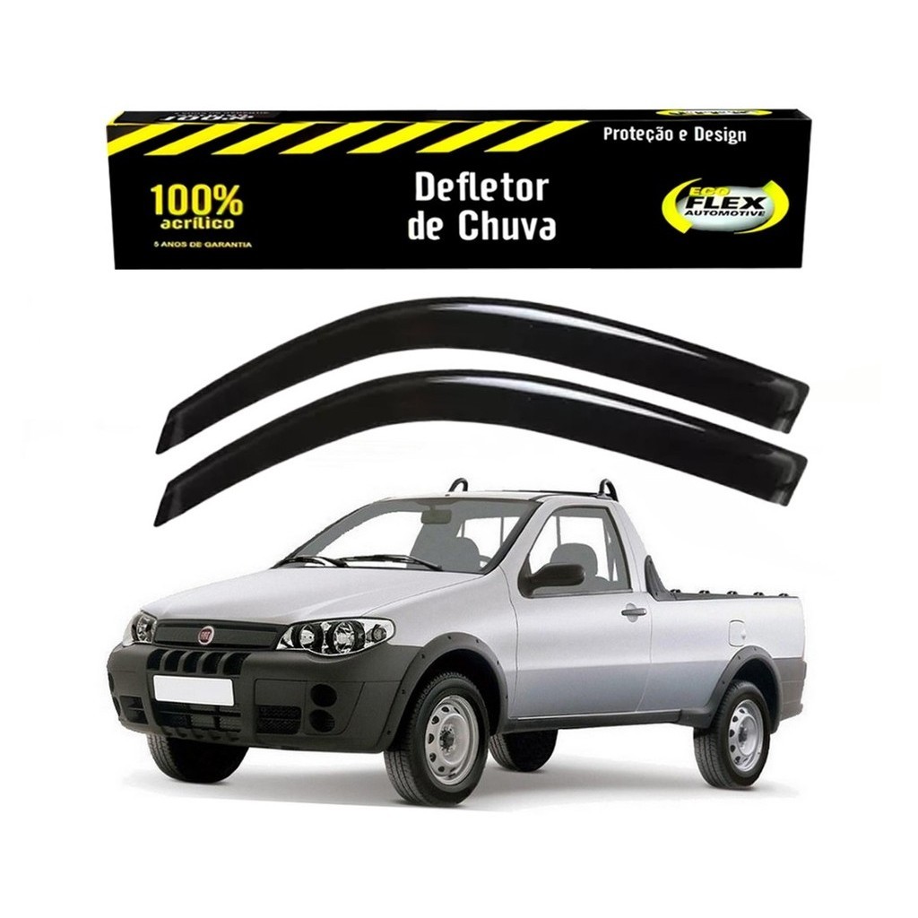 JOGO CALHA DEFLETOR CHUVA FIAT STRADA 1.4 1.8 2005 A 2010 - Spare Parts and Accessories for Vehicles