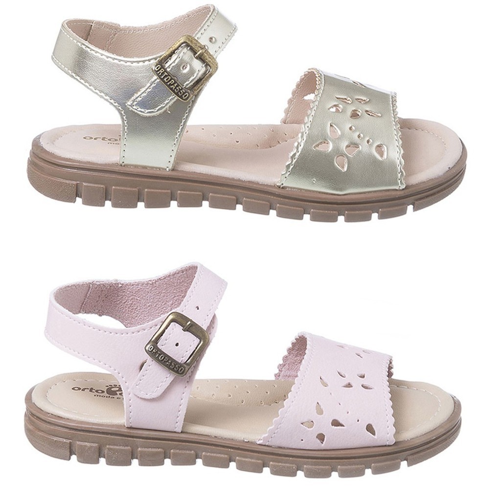 Kit com 2 Pares Sandália Menina Infantil Ortopasso Anatômica Feminina em Oferta na Shopee