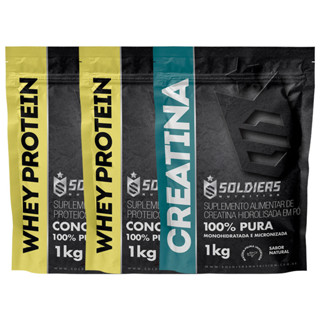 Kit: Whey Concentrado 2kg + Creatina Monohidratada 1kg - 100% Importado - Soldiers Nutrition