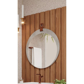 Espelho Lua Mgm 60X60cm Decoração para Quarto Sala Banheiro Lavabo Hall Moldura MDF