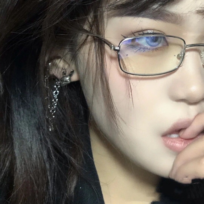 [Óculos Sem Grau] De Metal Retangulares Estilo Harajuku Y2K Bayonetta Glasse