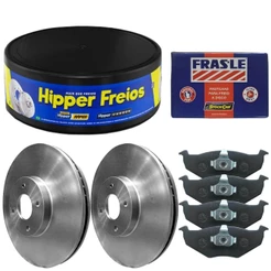 Kit Pastilha Disco Freio Gol G5 2008 A 2011 Dianteiro Sólido