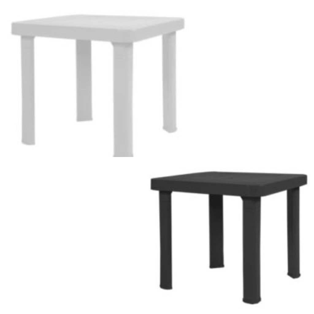 Mesa Quadrada Desmontável Plástica Bistrô Compacta 47x47x42cm Vaplast Multiuso Área Lazer Pés Desmontáveis Pequena