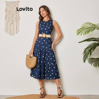 Lovito Vestido Casual Ditsy Floral Em Camadas Para Mulheres LBL08406