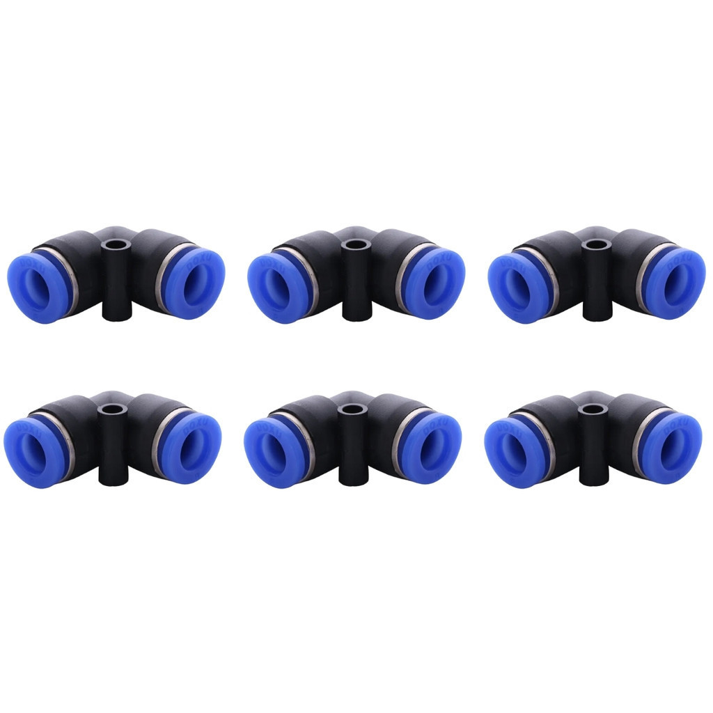KIT 6 - Conexão Pneumatica Cotovelo Engate Rápido União Tubo mangueira 10mm