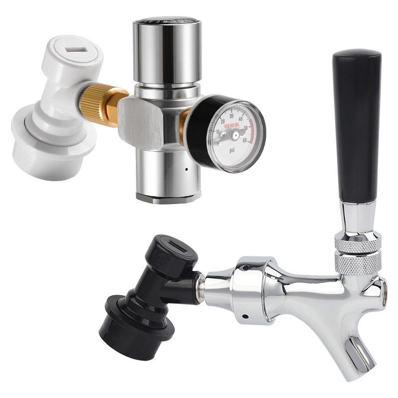 Kit Combinado De Carbonatação E Dispensador De Cerveja Caseira , Mini Regulador De Co2 Premium De 0-60PSI , Torneira Art
