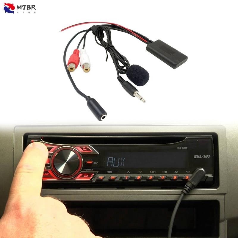 Rádio Automóvel Universal 3.5MM RCA Entrada AUX De Áudio Cabo Microfone Bluetooth Para Hyundai Nissan Mazda