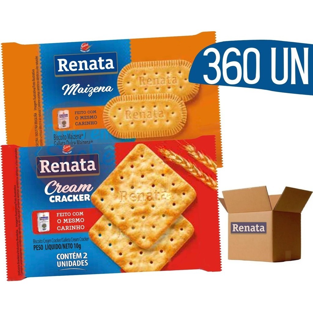 Biscoito em Sache Renata Maizena e Cream Cracker - 360 und