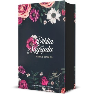 Bíblia RC Econômica Letra Gigante Capa Dura Com Harpa E Corinhos Flores Pink em Oferta na Shopee