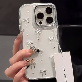 Capa De Telefone Transparente Epóxi 3D Para iPhone 17 Pro Max 16 15 14 13 12 Pro Max Coreana À Prova De Choque
