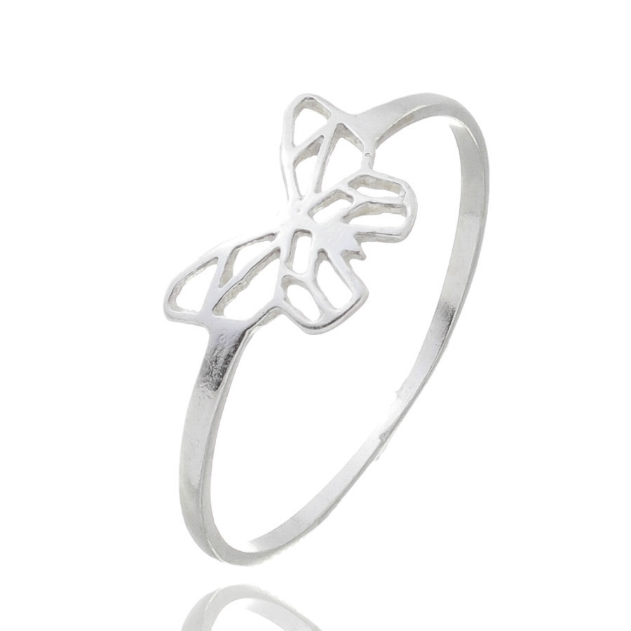 Anel Feminino Borboleta Origami Delicado Prata Legitima em Oferta na Shopee