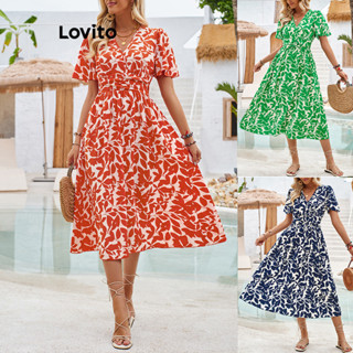 Lovito Vestido Elegante Floral Com Flores Para Mulheres LNL46156