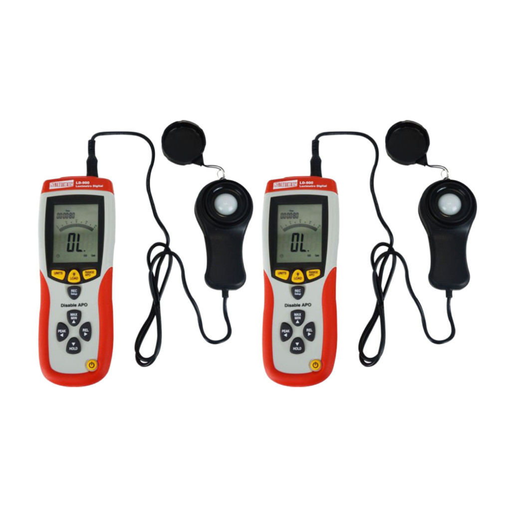 Kit 2 Luxímetro Digital Luz 0 A 400Klux Registro Dados Pico Usb Software Ld-900 Portátil Instrutherm