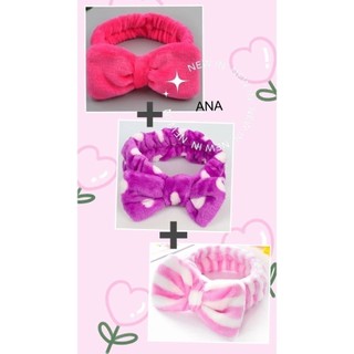 KIT 3 Faixa Laço Maquiagem Makeup Toalha Tiara Cabelo Rosto Limpo-INLIS ANA