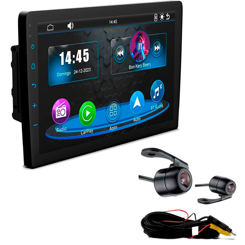 Central Multimídia 9" Universal Mp5 CarPlay Android Espelhamento Android IOS + Câmera Ré Borboleta em Oferta na Shopee