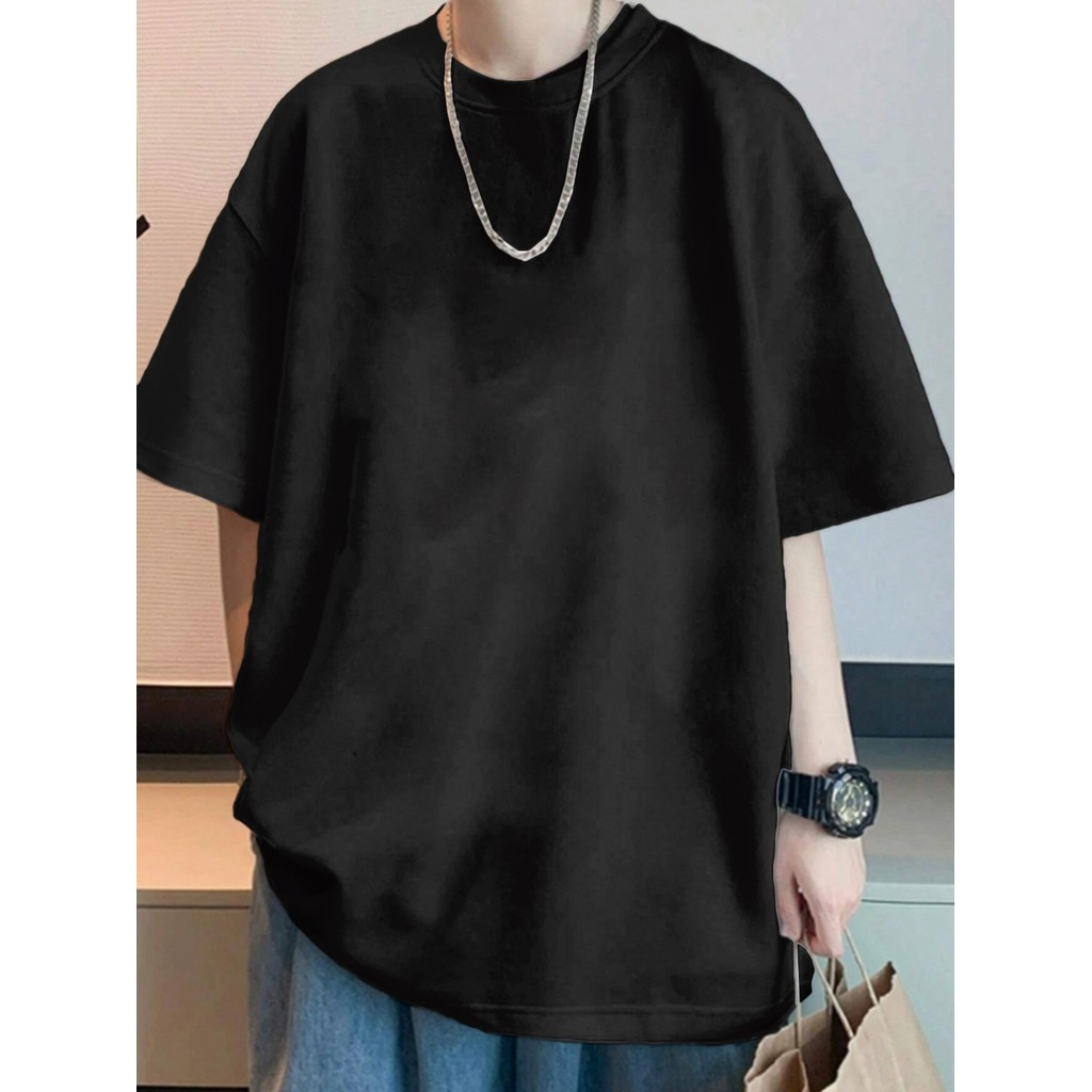 Blusa Oversized Preto Esportiva Lisa Unissex T Shirt Plus Size Clássica Camiseta Larga Confortável