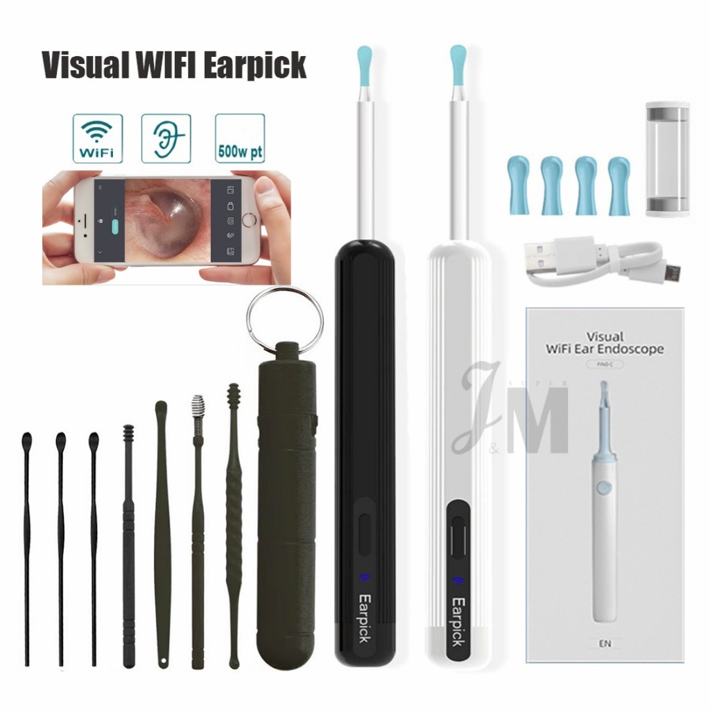 Limpador De Ouvido Visual Inteligente Sem Fio Otoscópio Ferramenta De Remoção De Cera Com Câmera em Oferta na Shopee