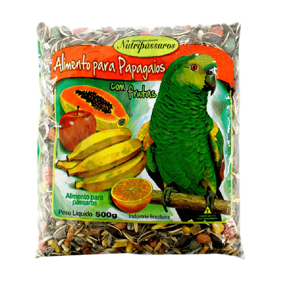 Ração Nutripássaros Para Papagaios com Frutas 500g em Oferta na Shopee