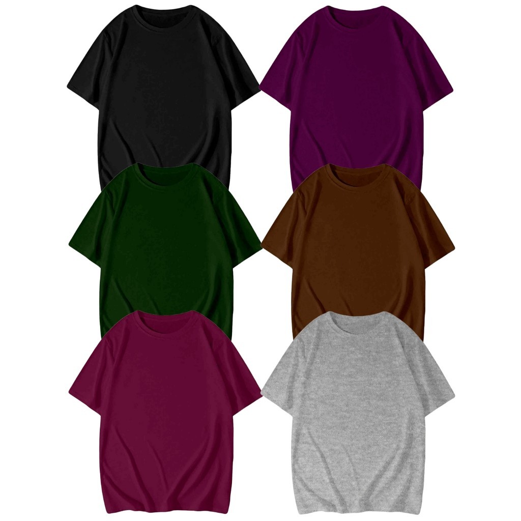Blusa Kit 6 Camiseta Diversas Basicas Lisas Larga Sem Estampa Camiseta T Shirt Manga Curta