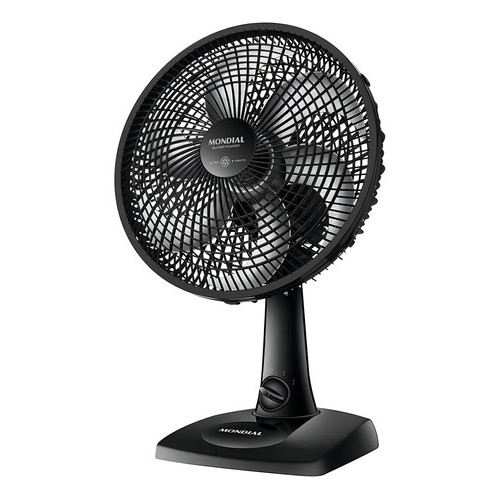 Ventilador De Mesa 30cm Super Power 6 Pás Preto E Cinza 3 Velocidades Inclinável 110v e 220v Mondial