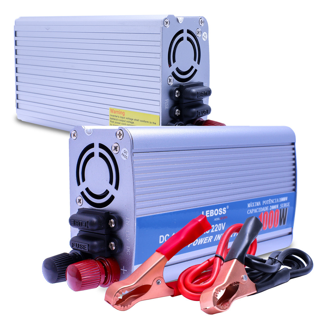 Inversor de Tensão Veícular Multiuso DC10-14.8V Saída AC 220V 60Hz 1000w Onda Senoidal Modificada Com Jacaré Cobreado