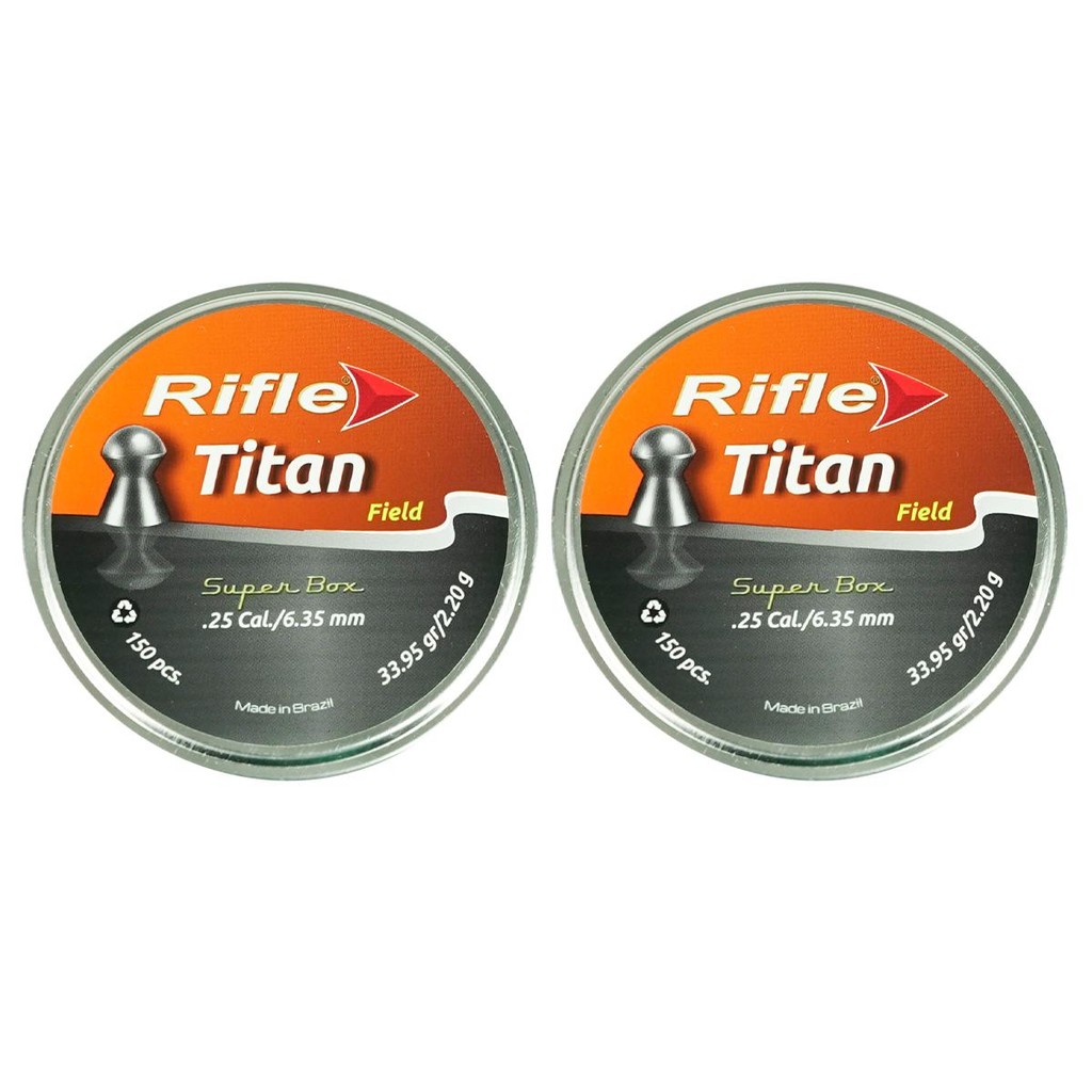 2x Latas de Chumbo Rifle Titan Field Calibre 6.35mm em Oferta na Shopee