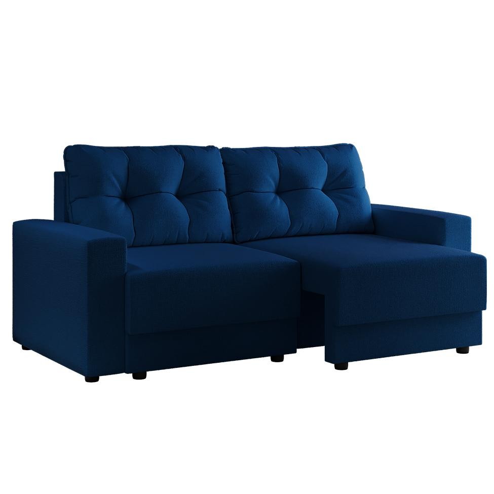 Sofá 3 Lugares Retrátil Lubeck Linho Azul Marinho em Oferta na Shopee