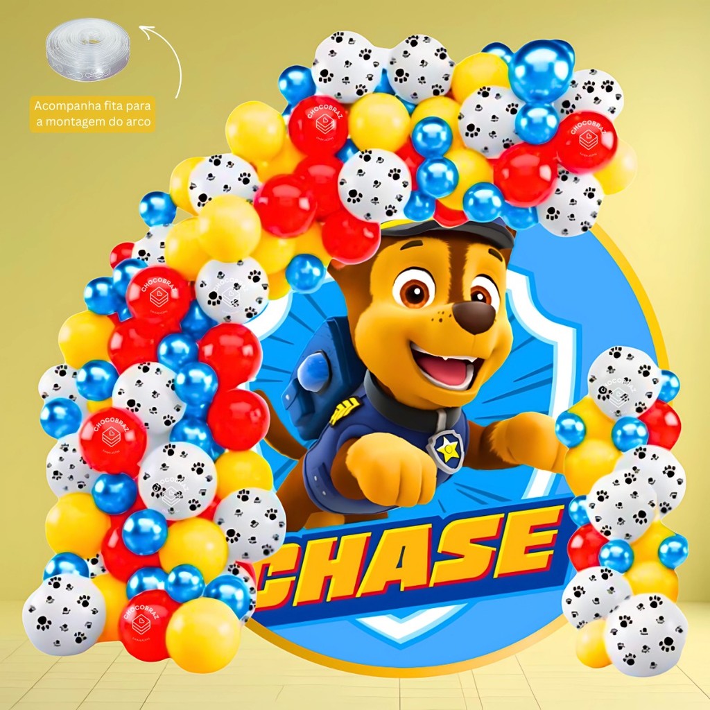 Kit 150 Balões PATRULHA CANINA  VERMELHO 7”+ AMARELO 7”+ PATAS  9" + AZUL  Metalizado 5” KIT28 em Oferta na Shopee