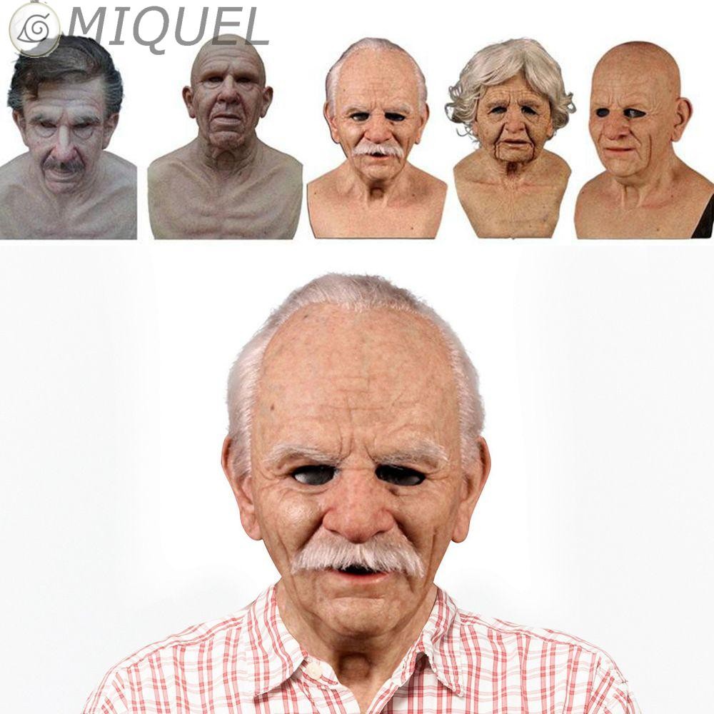 MIQUEL Decoração De Halloween Fantasia Realista Festa Festival Fontes De Mardi Gras Capa Facial Máscara De Velho