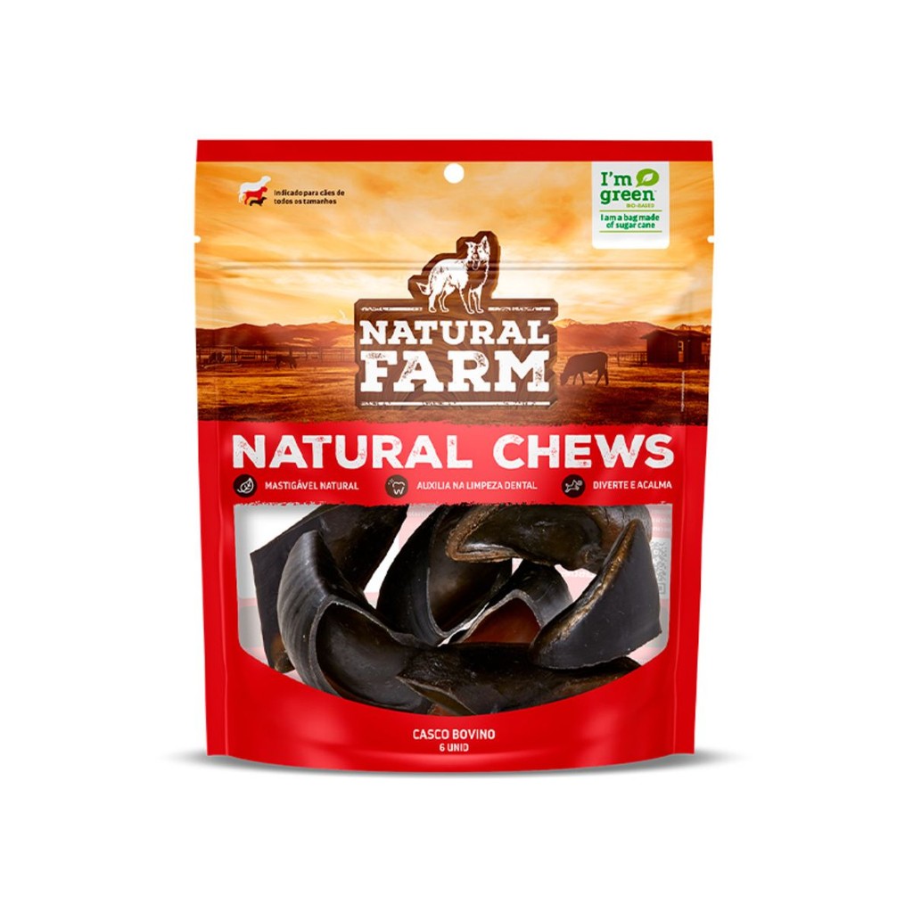 Casco Bovino Com 6 Unidades Casco de boi para cães Mordedor em Oferta na Shopee