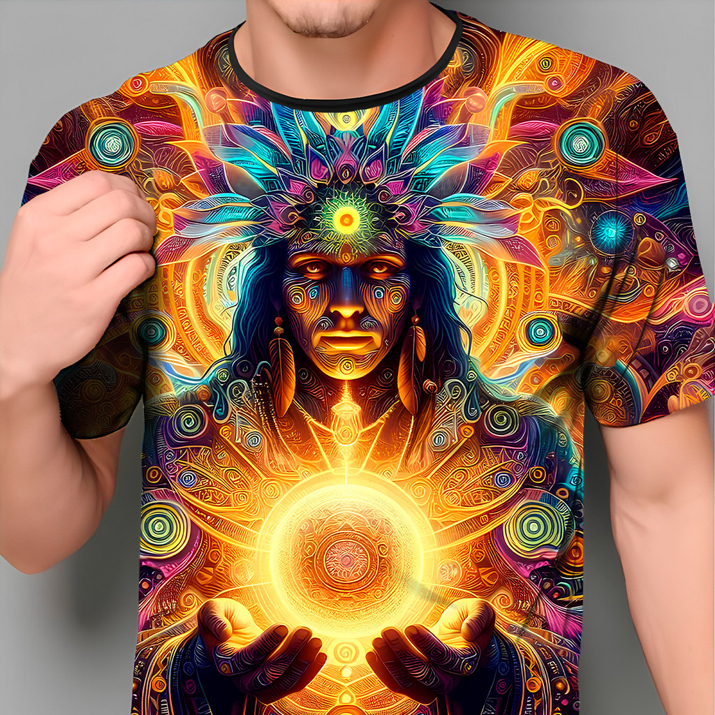 Blusa Xamanismo Unissex Indio Miração Ayahuasca Floresta